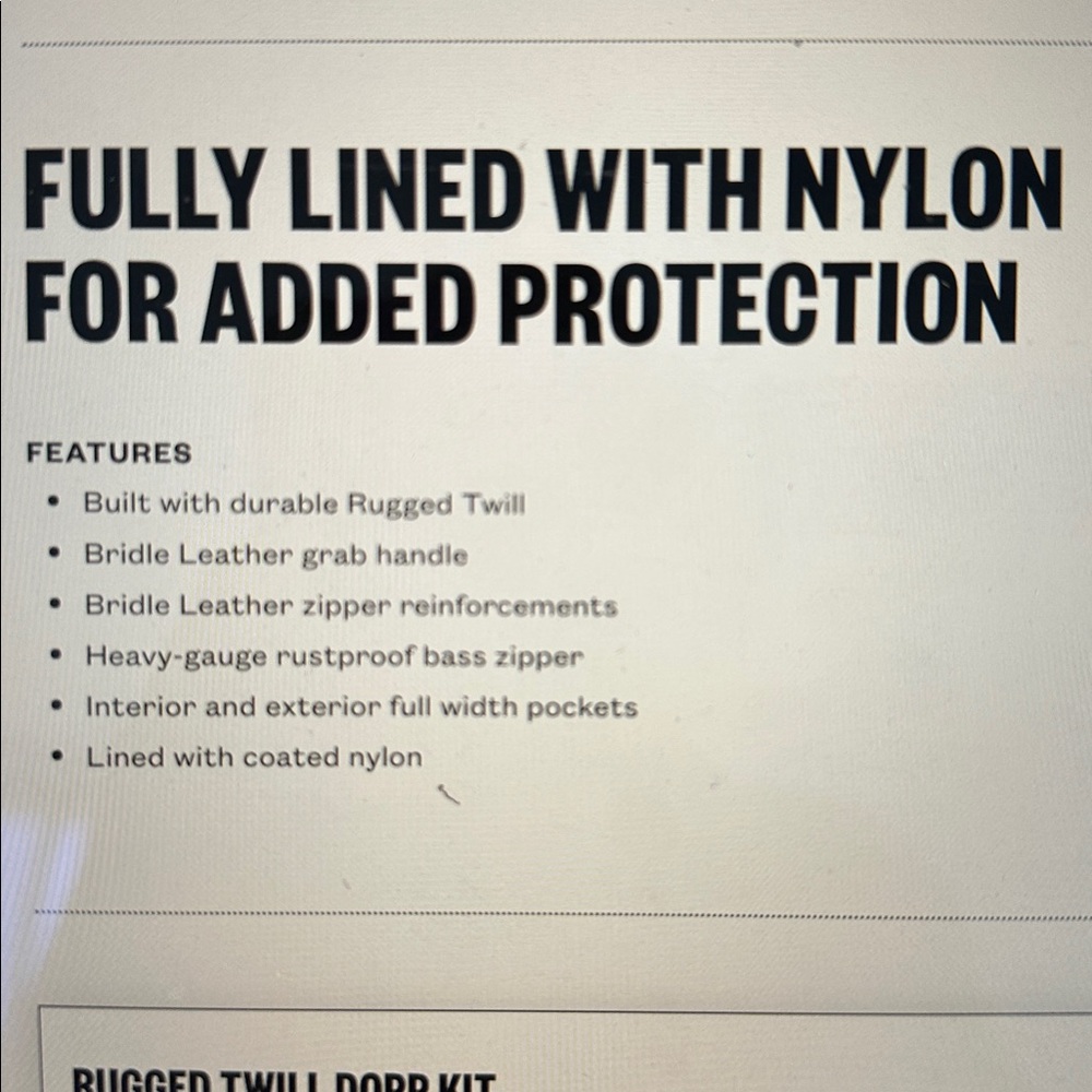 Filson Rugged Twill Dopp Black Toiletry Kit NWT - Picture 7 of 8